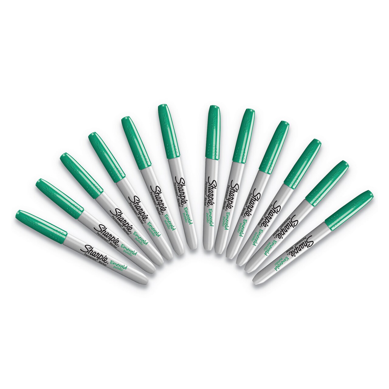 Sharpie Metallic Fine Point Permanent Markers Bullet Tip Green Dozen